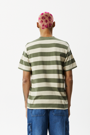 Afends Needle - Recycled Retro Logo T-Shirt - Cypress Stripe