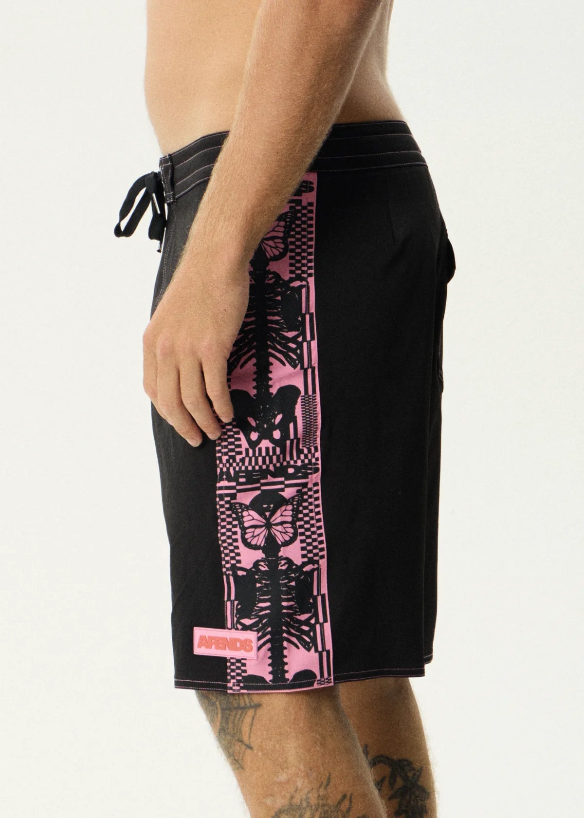 Afends Mens Boned Surf Related V2 Boardshorts 20" - Black