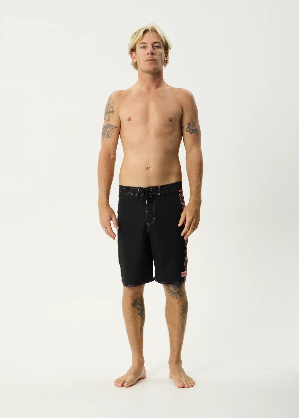 Afends Mens Boned Surf Related V2 Boardshorts 20" - Black