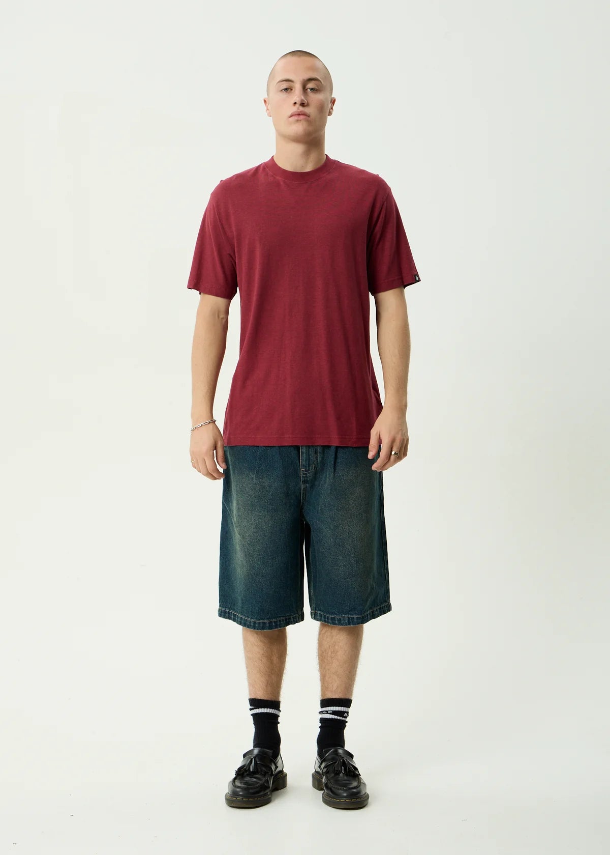 Afends Classic - Retro Tee - Washed Burgundy