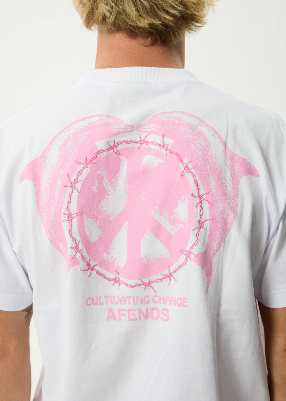 Afends Mens Dolfends Boxy Tee - White