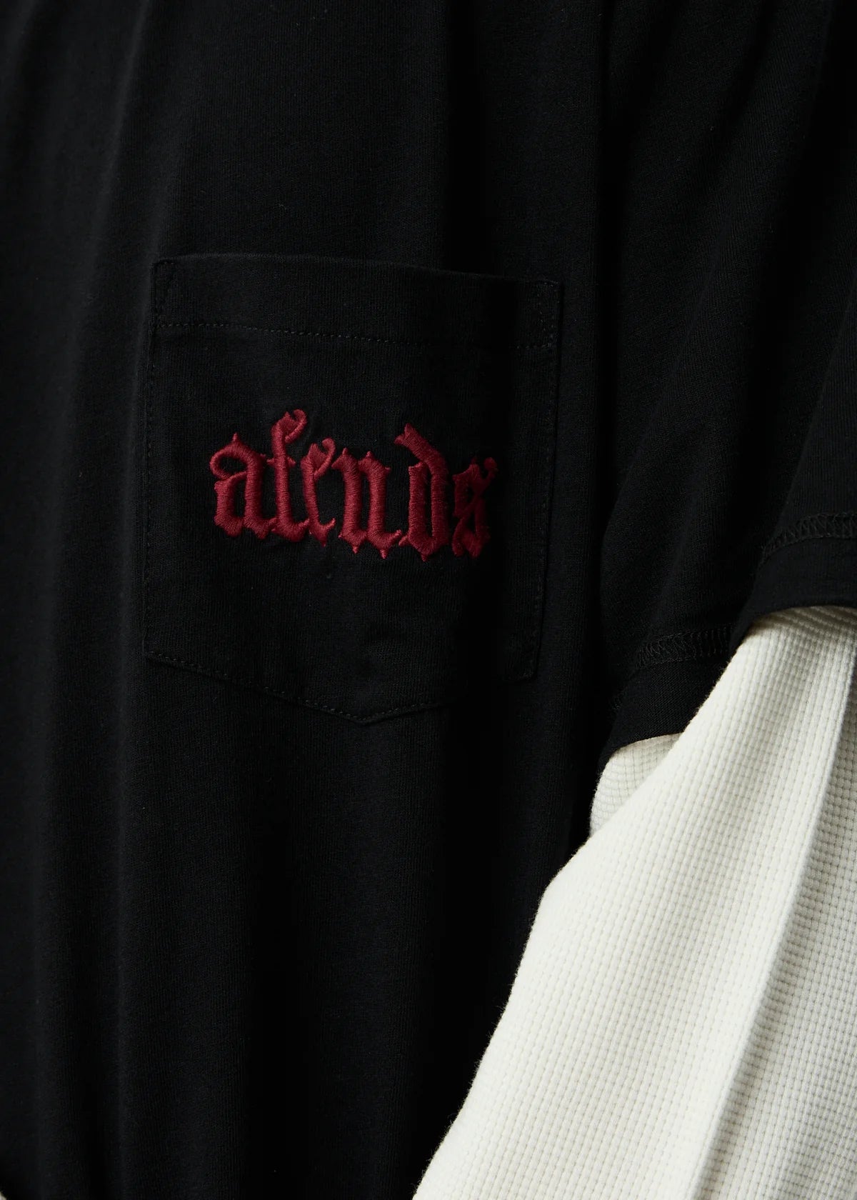 Afends Drop Zone - Layered Waffle Boxy Tee - Black
