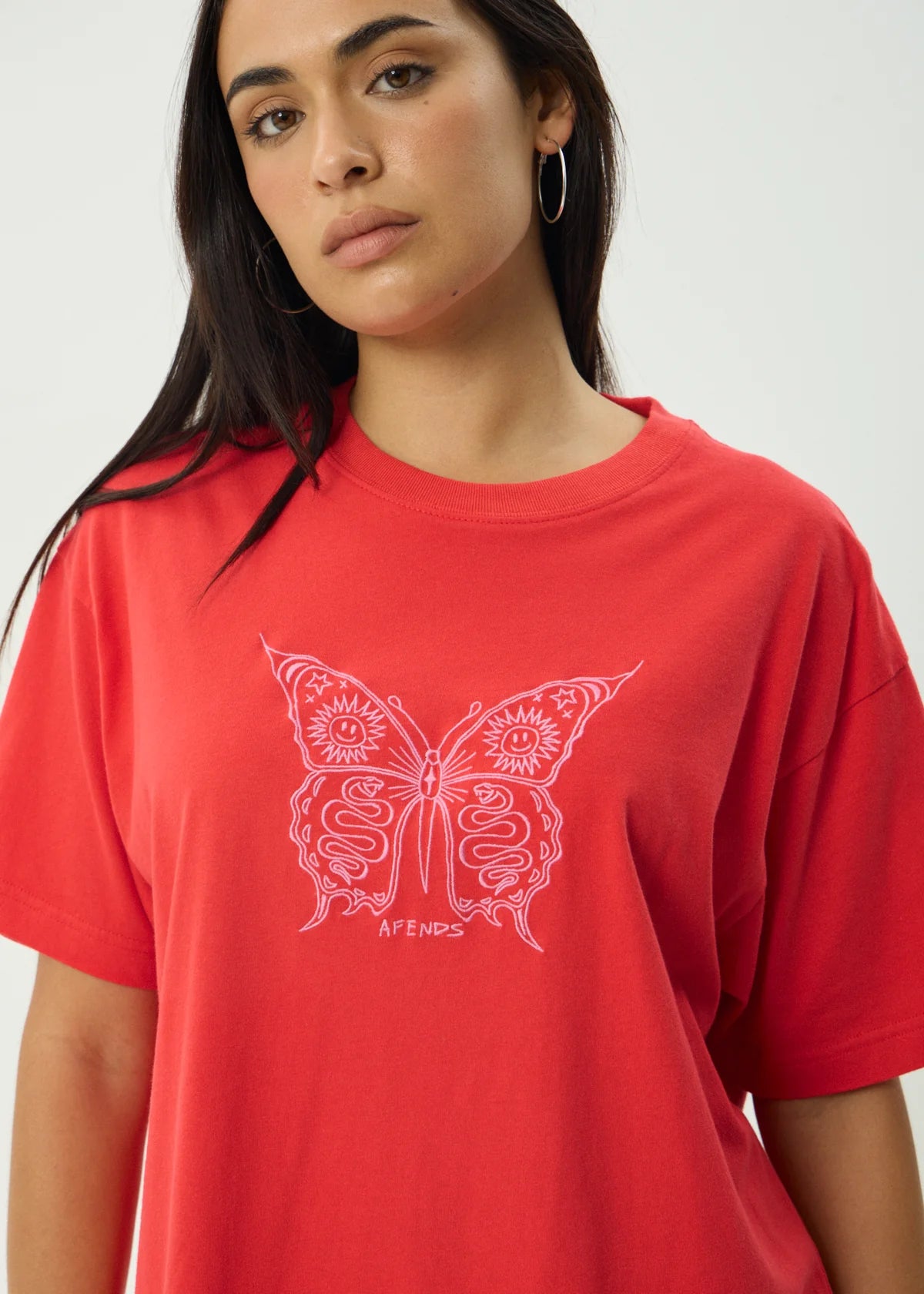 Afends Flyway Oversized Tee - Tomato