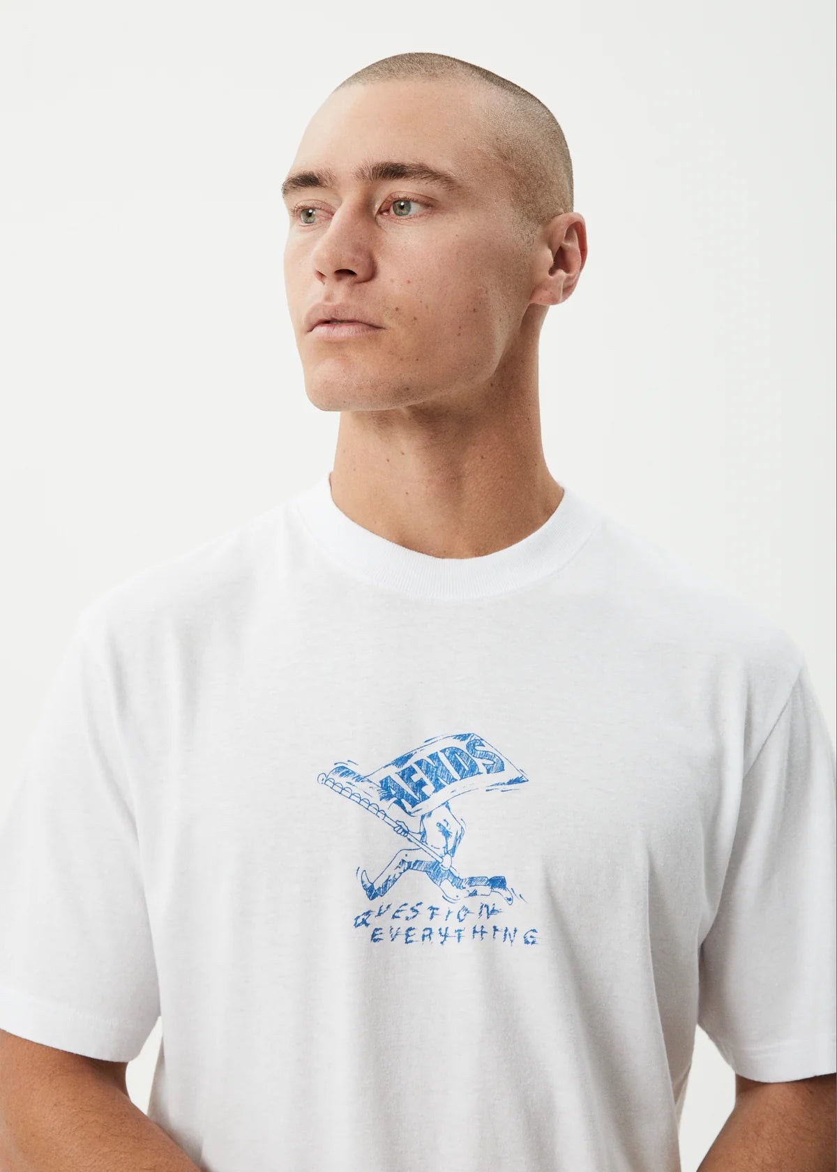 Afends Mens Flyin Retro Tee - White