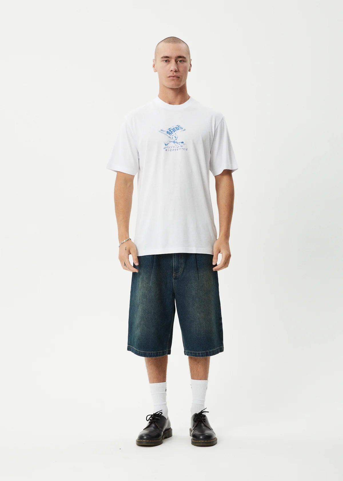 Afends Mens Flyin Retro Tee - White