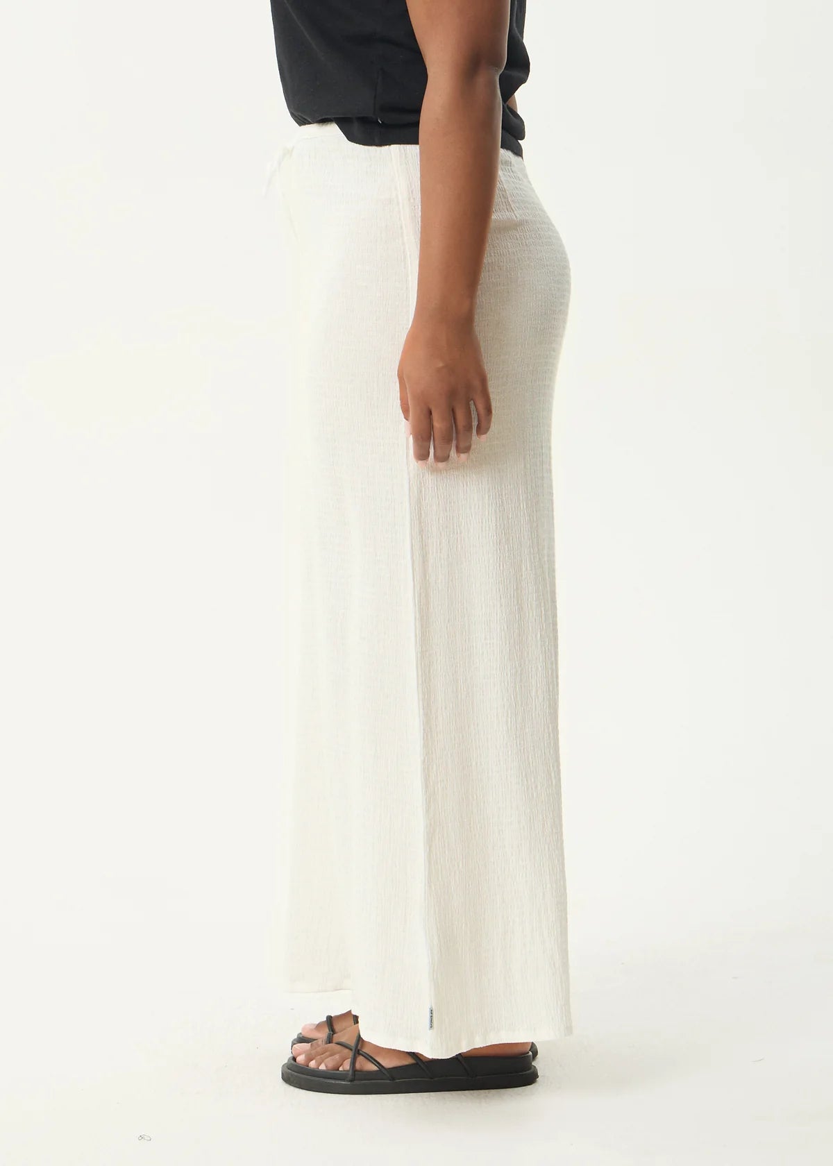 Afends Focus Seersucker Maxi Skirt White