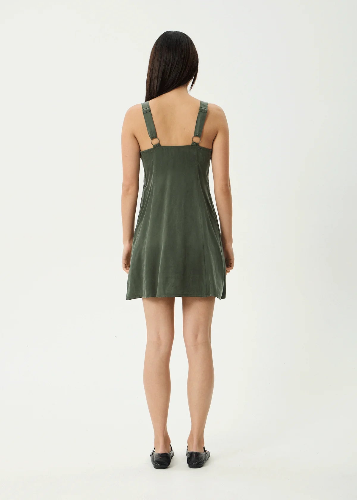 Afends Gerry - Cupro Mini Dress - Deep Green