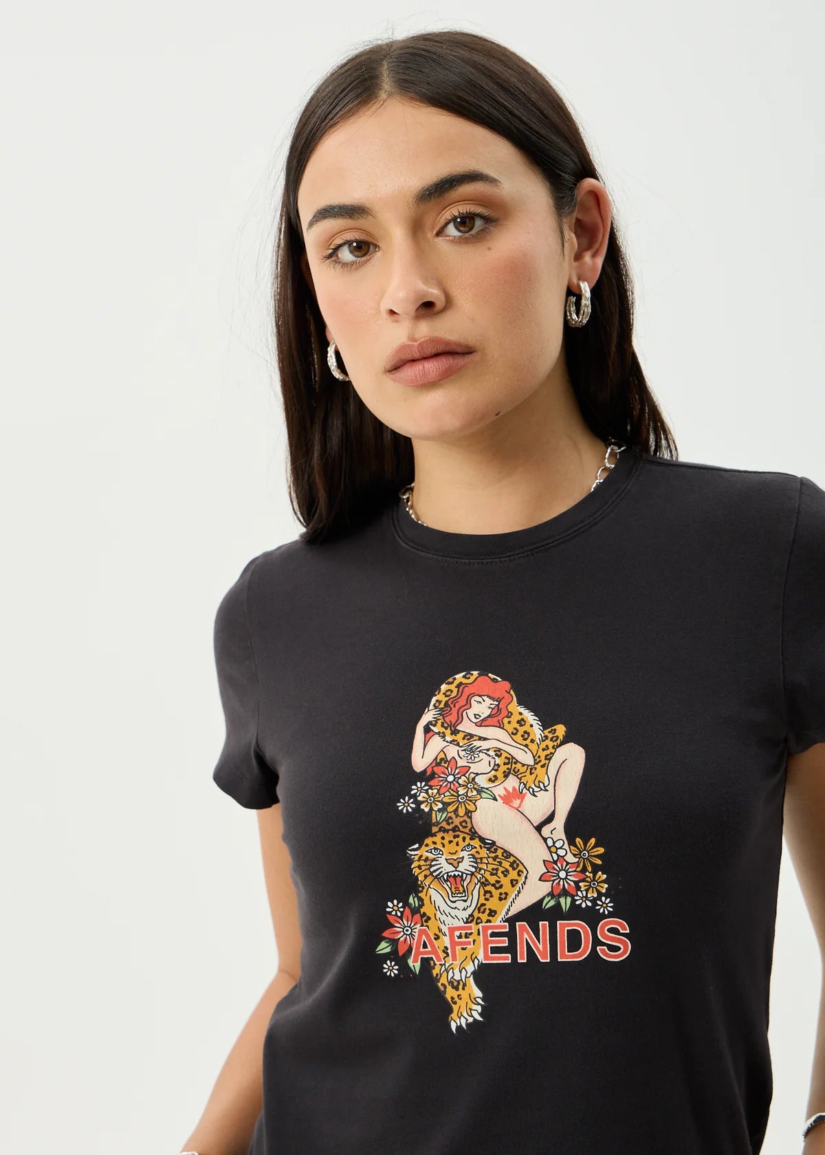 Afends Hellcat - Baby Tee - Stone Black