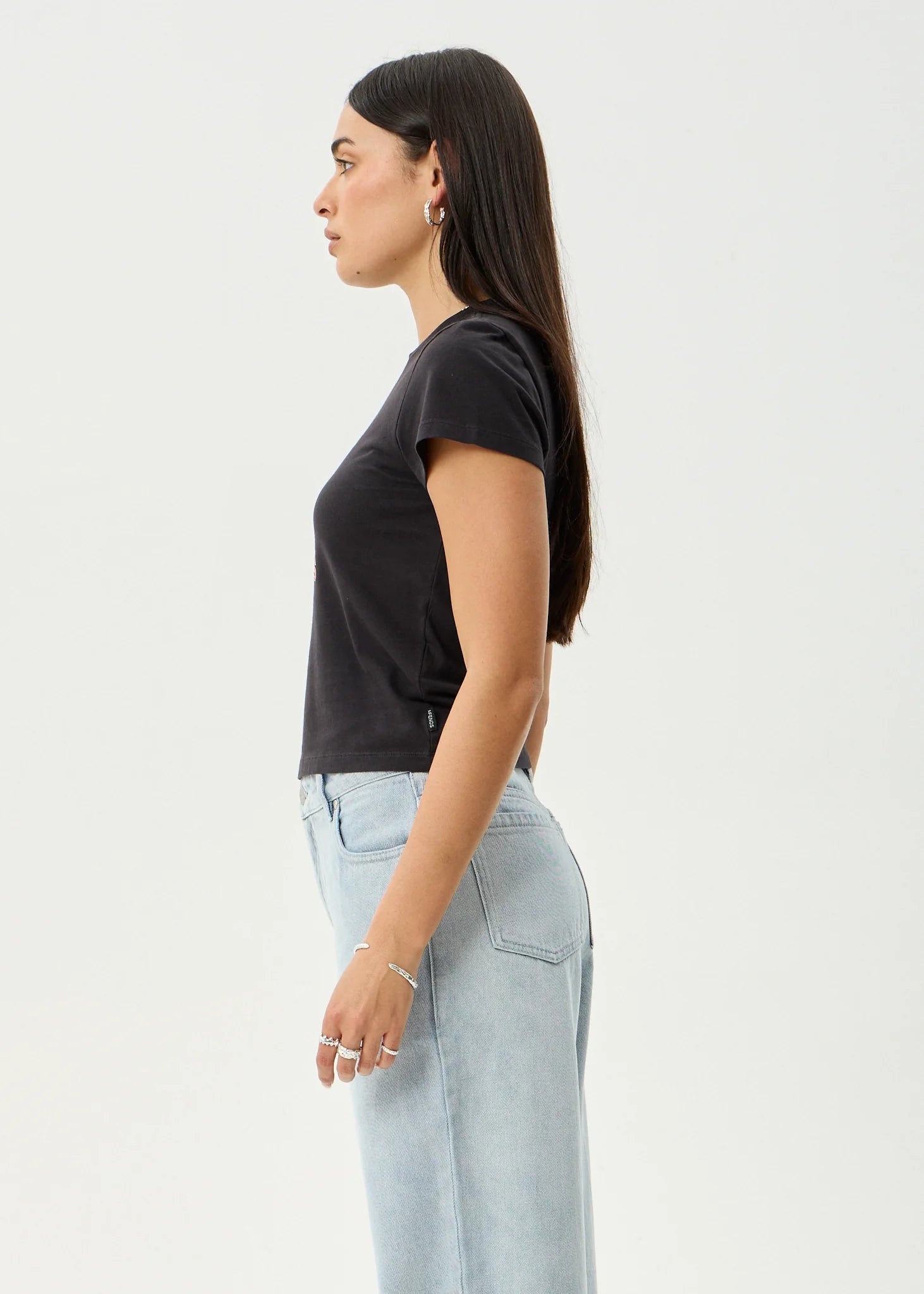 Afends Hellcat - Baby Tee - Stone Black