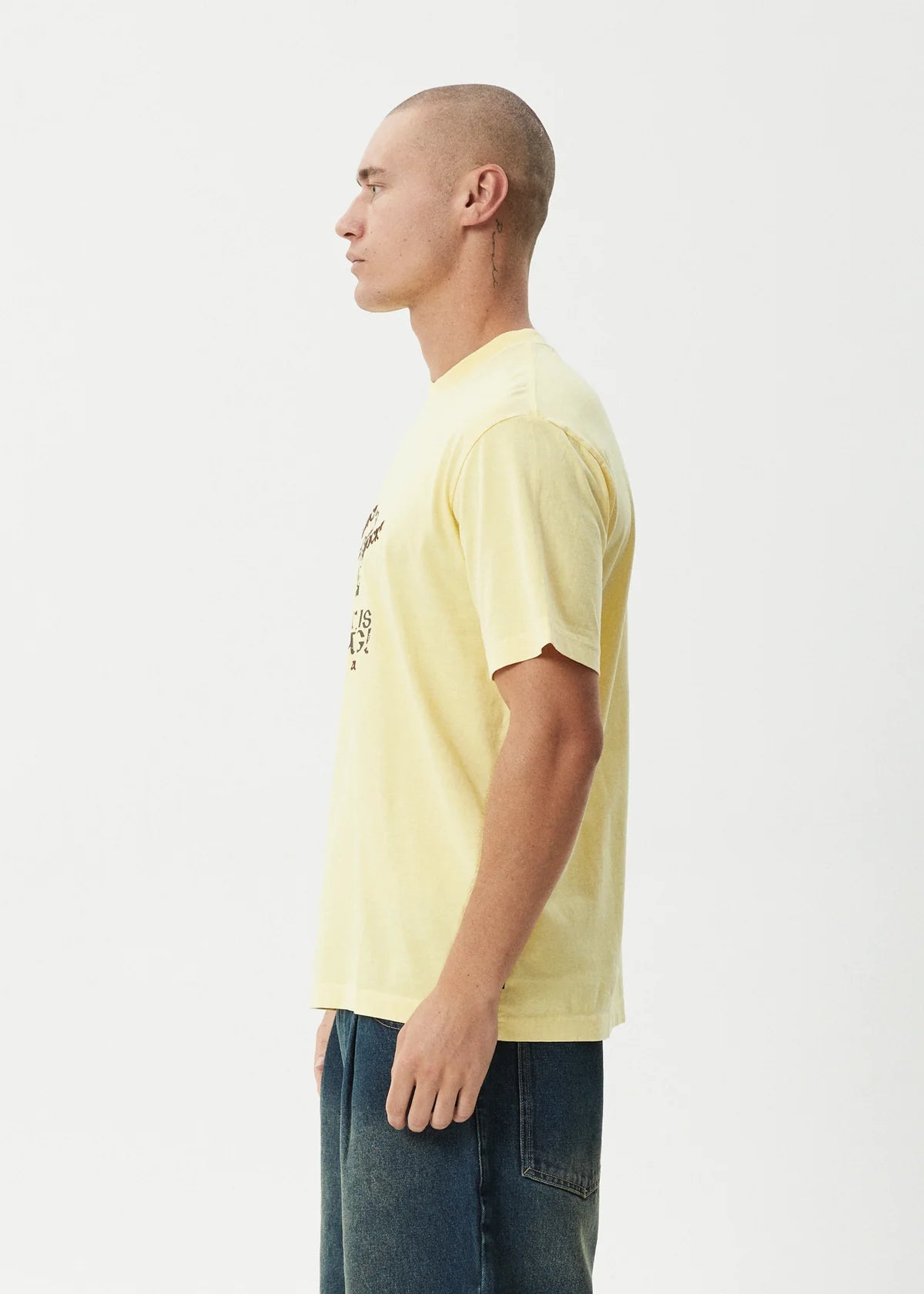 Afends Mens Knock Knock Retro Tee - Washed Lemon