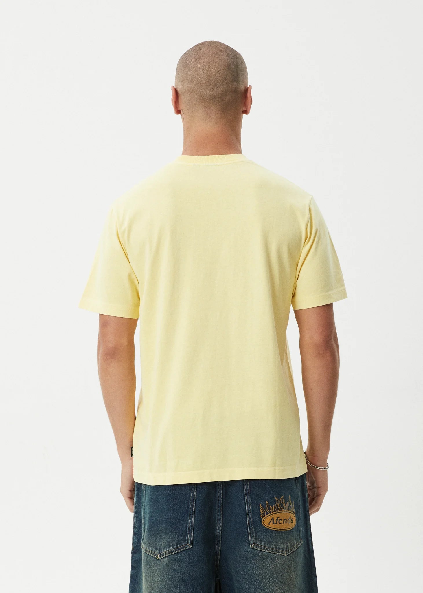 Afends Mens Knock Knock Retro Tee - Washed Lemon