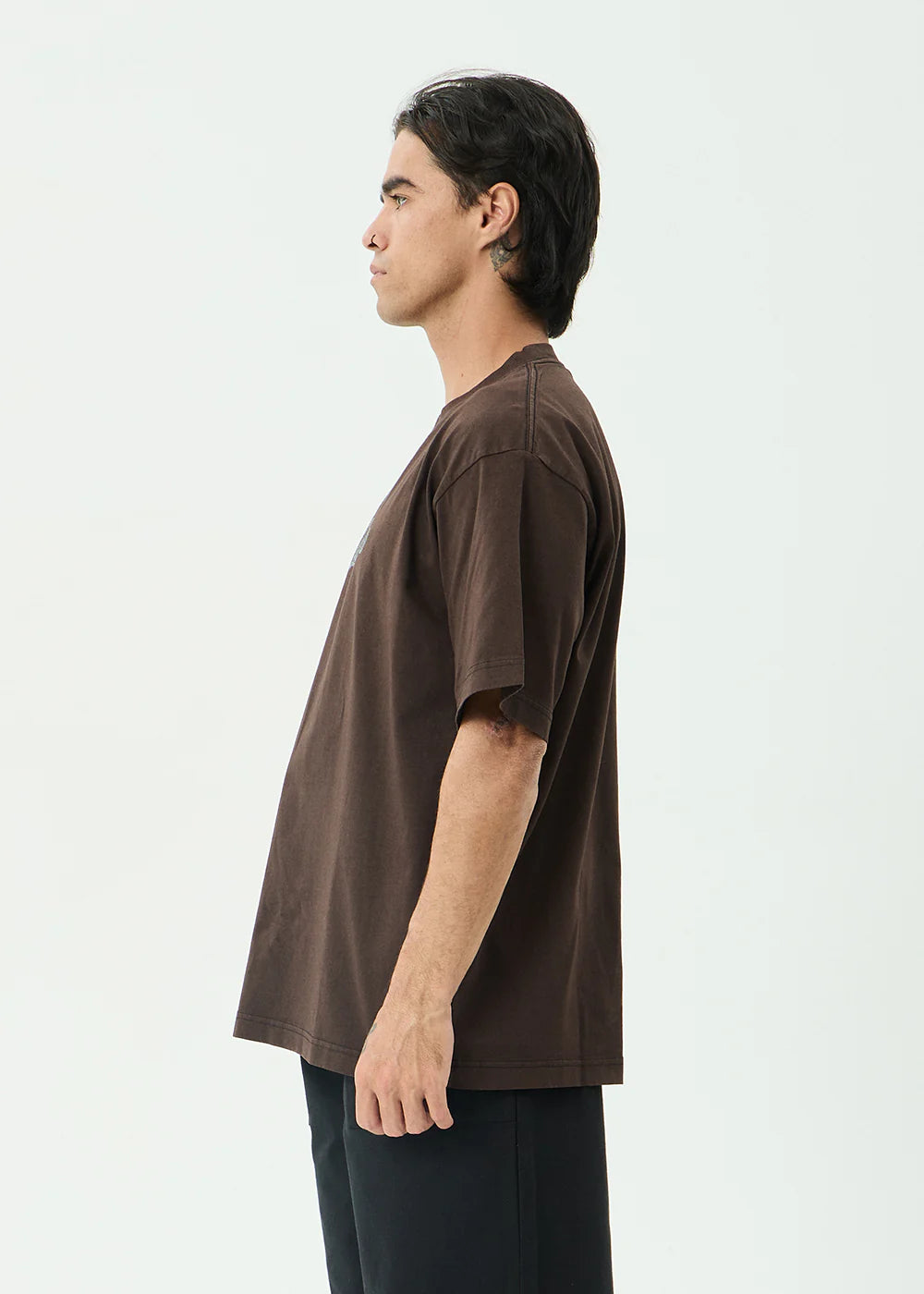 Afends Labyrinth - Boxy Tee - Washed Coffee