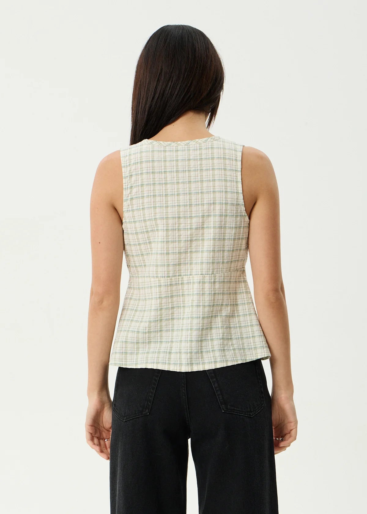 Afends Legacy - Seersucker Sleeveless Top - Boa Check