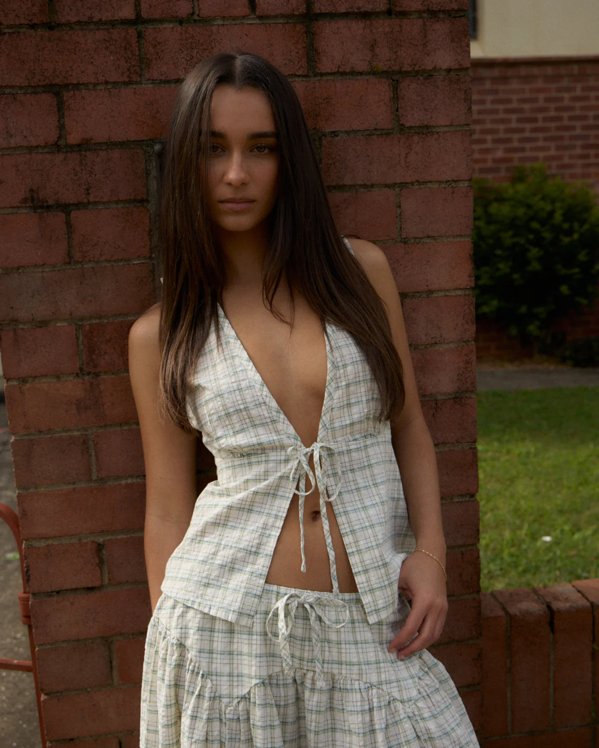 Afends Legacy - Seersucker Sleeveless Top - Boa Check