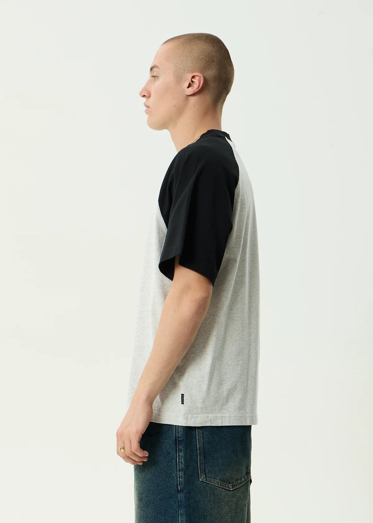 Afends Wings - Heavyweight Raglan Tee - Grey Marle