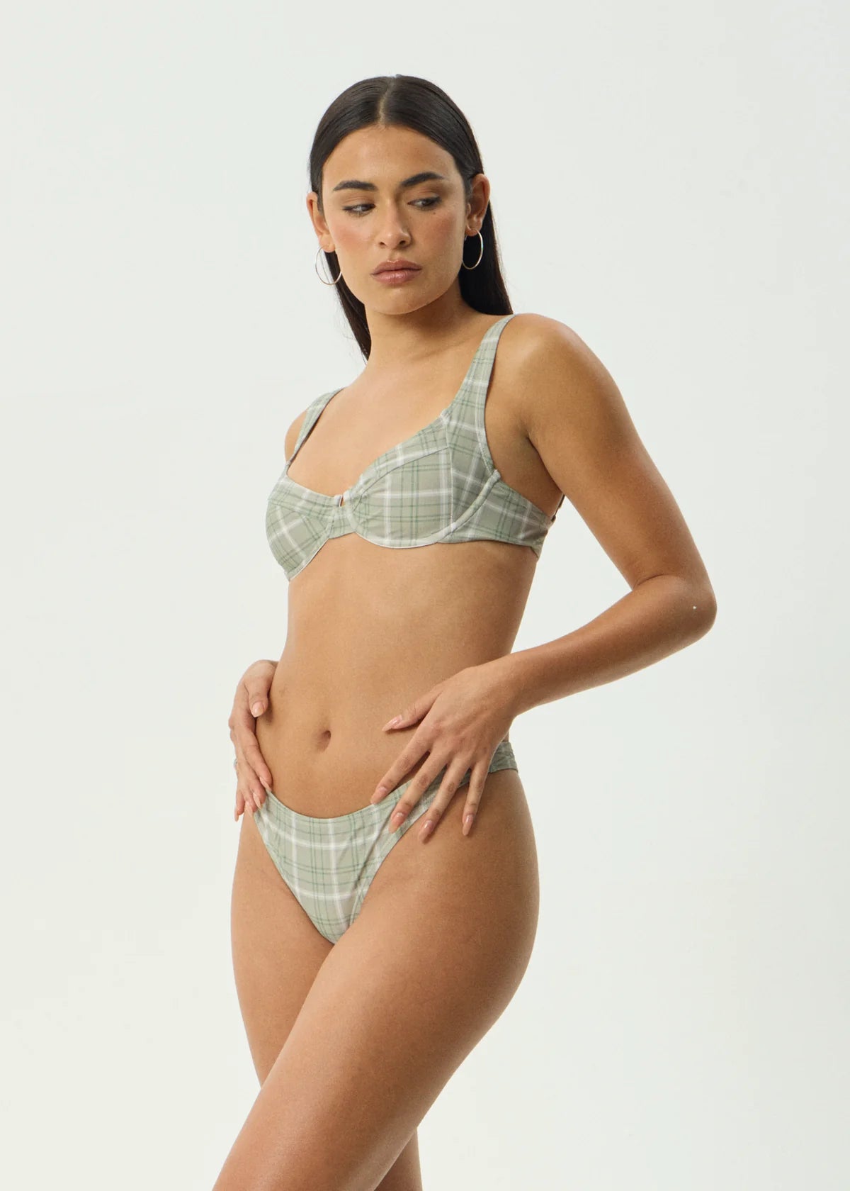 Afends Scout - Bikini Top - Olive Check