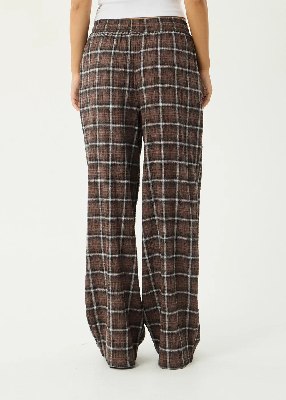 Afends Reverie - Seersucker Pant - Coffee Check