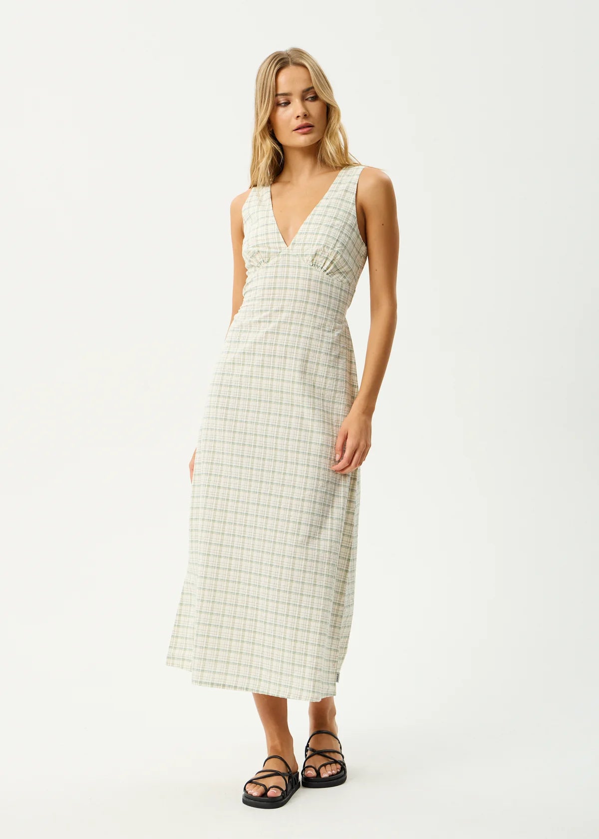 Afends Legacy - Seersucker Maxi Dress - Boa Check