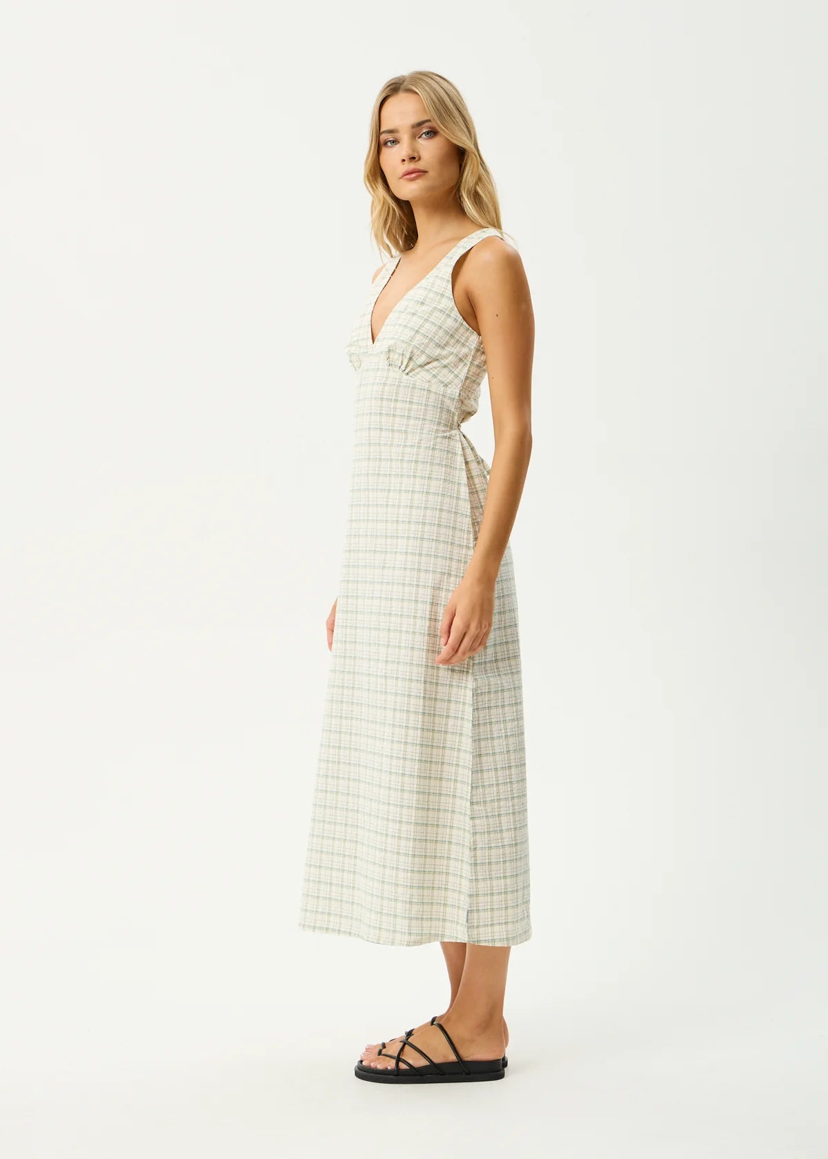 Afends Legacy - Seersucker Maxi Dress - Boa Check