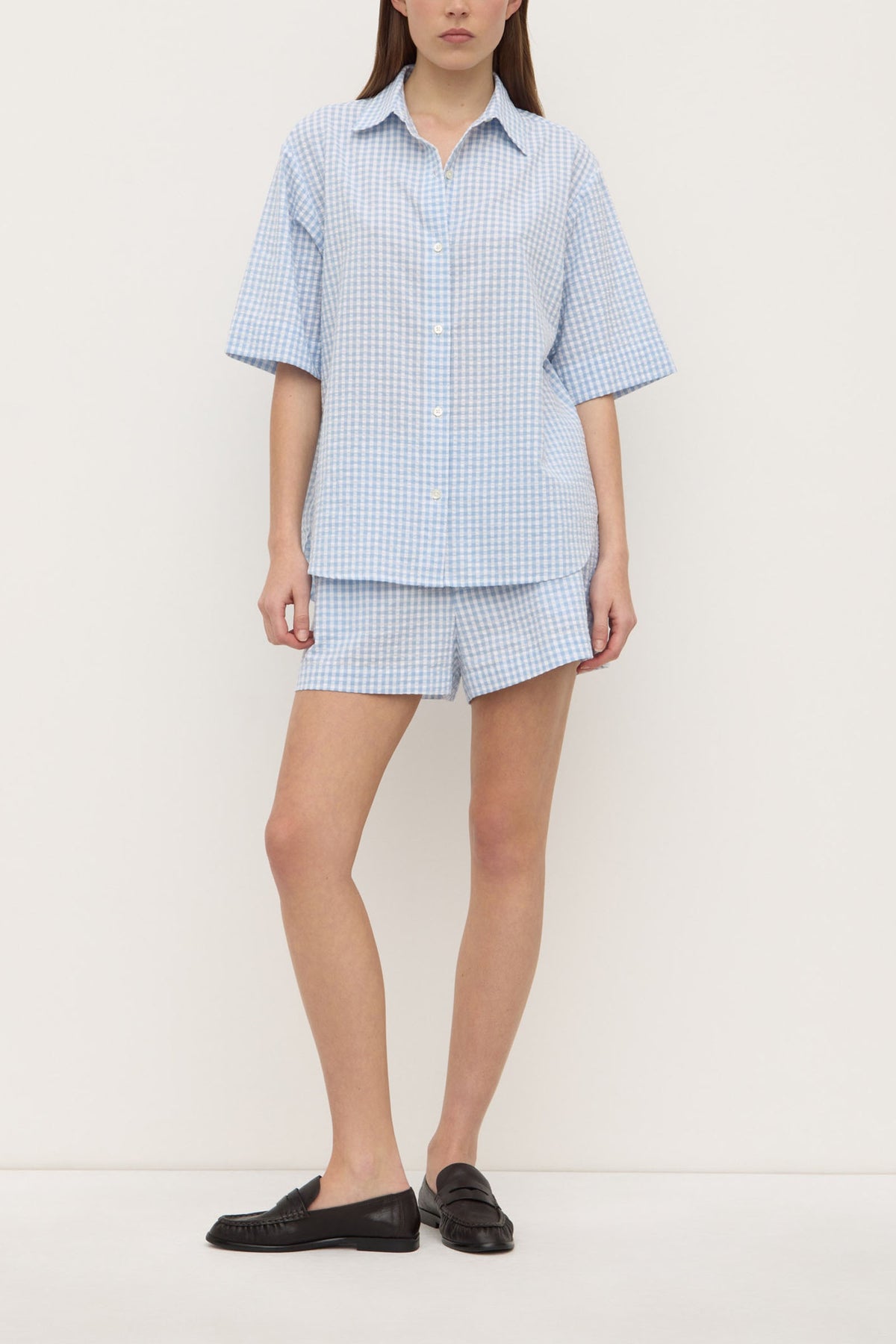 Assembly Ainslee Short Sleeve Shirt Blue Check