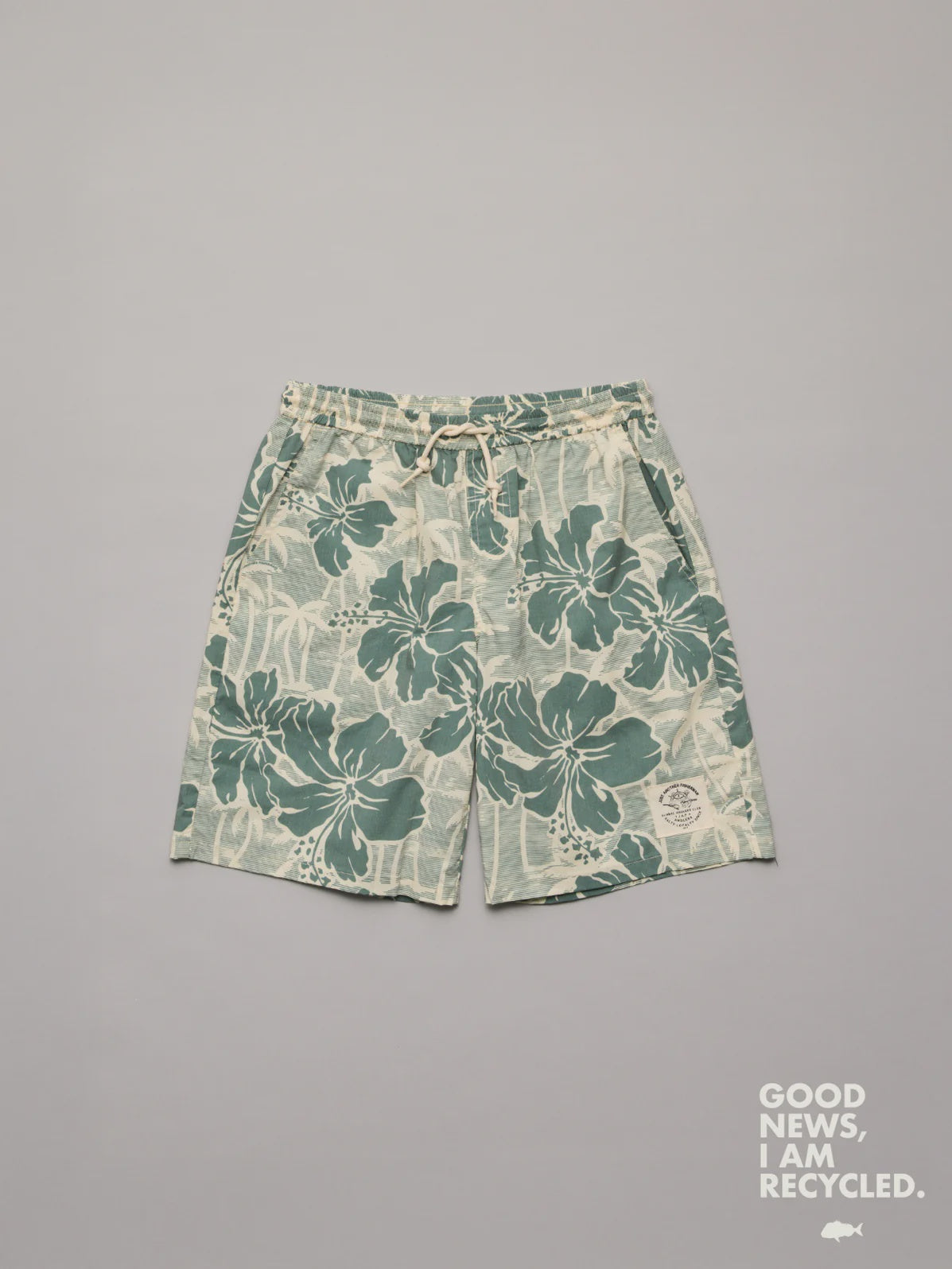 Just Another Fisherman Mini Aloha Shorts Yellow Palms