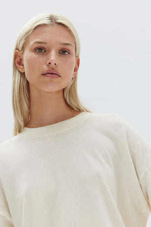Assembly Cotton Cashmere Lounge Sweater Cream