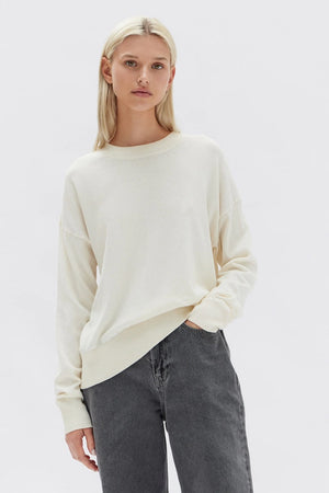 Assembly Cotton Cashmere Lounge Sweater Cream