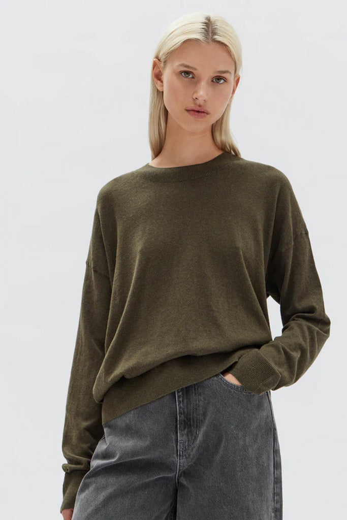 Assembly Cotton Cashmere Lounge Sweater Pea Marle