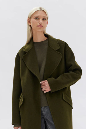 Assembly Sadie Single Breasted Wool Coat Forest