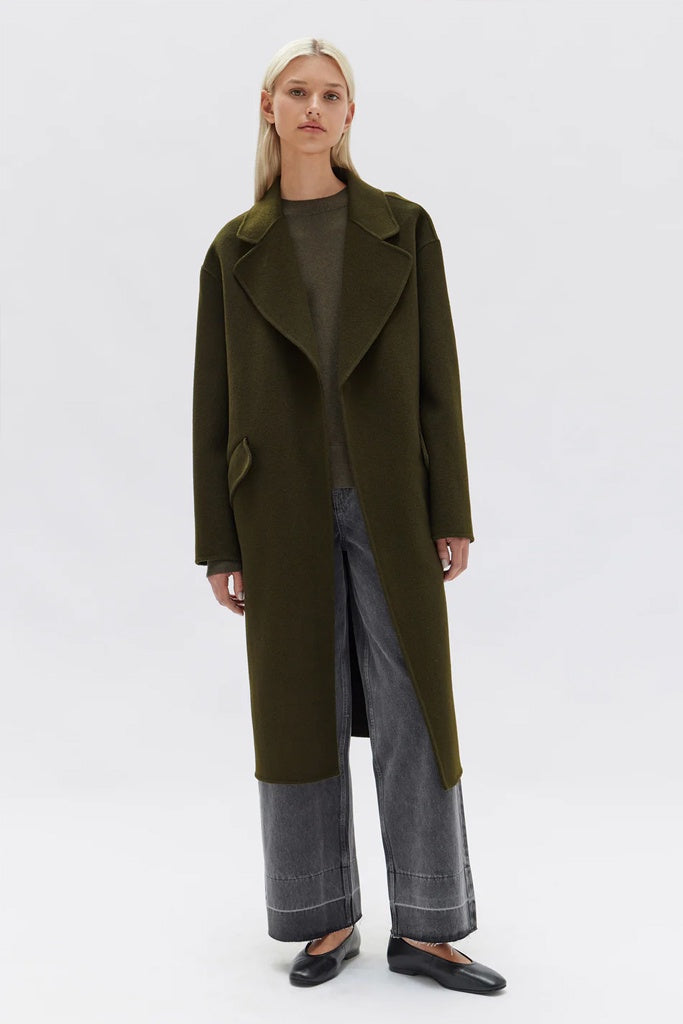 Assembly Sadie Single Breasted Wool Coat Forest