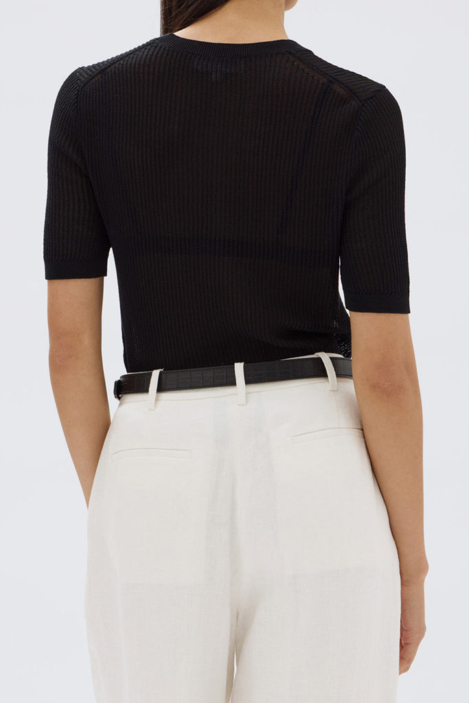 Assembly Belle Knit Short Sleeve Tee Black