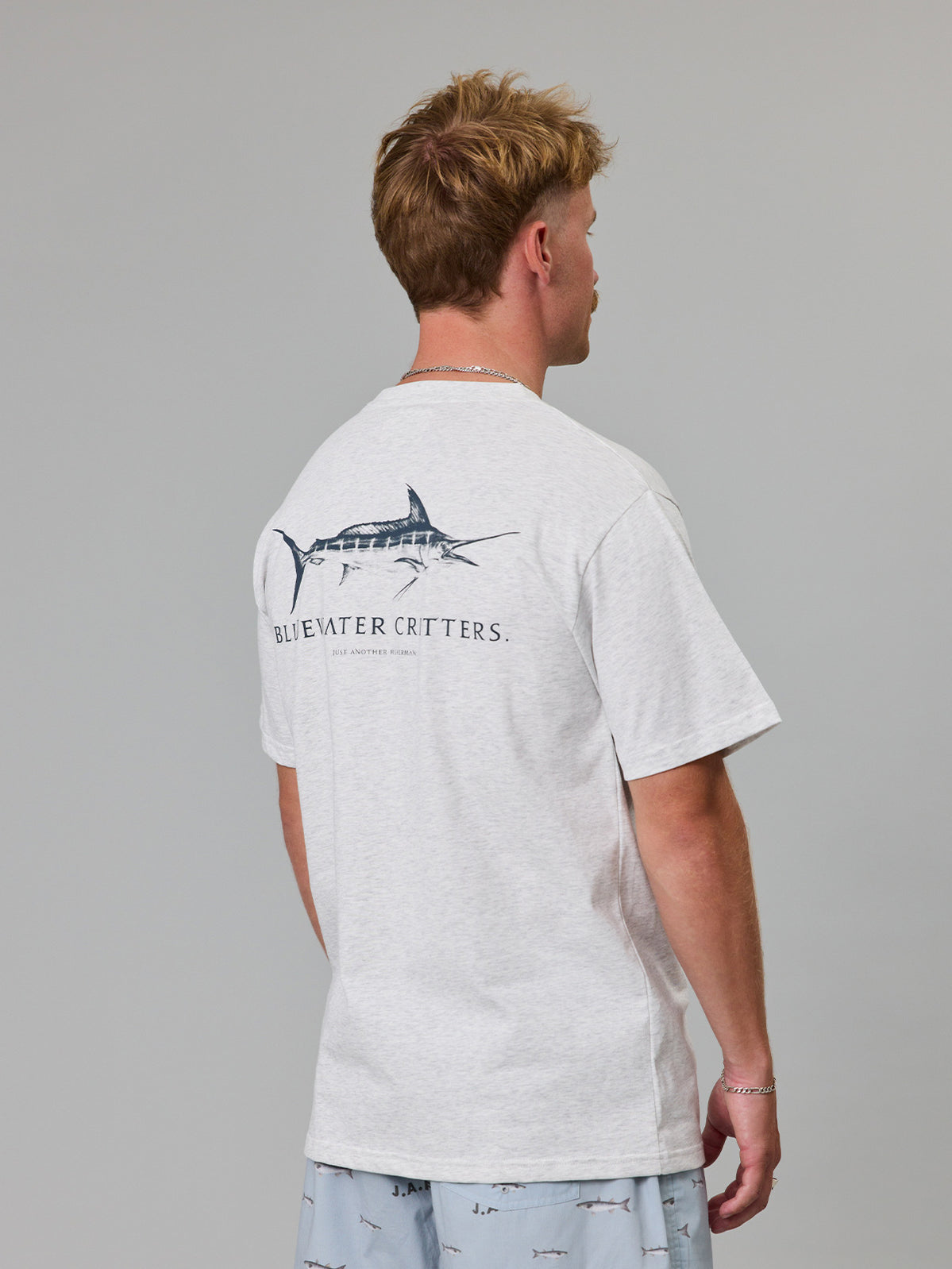 Just Another Fisherman Bluewater Critters Sea Tee Silver Marle