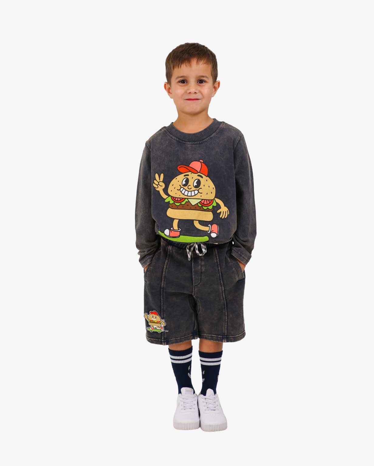 Band of Boys Navy Wash Burger Repeat Tee