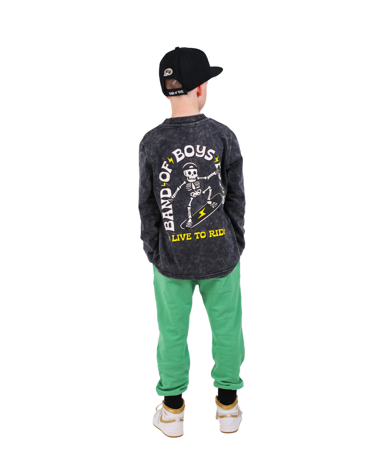 Band of Boys Black Wash Bones Skate Tee