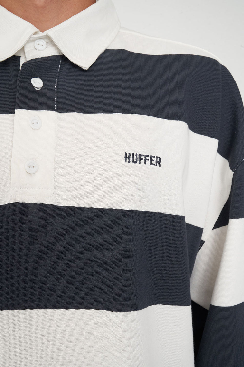 Huffer Benson L/S Grand Rugby Asphalt/Chalk