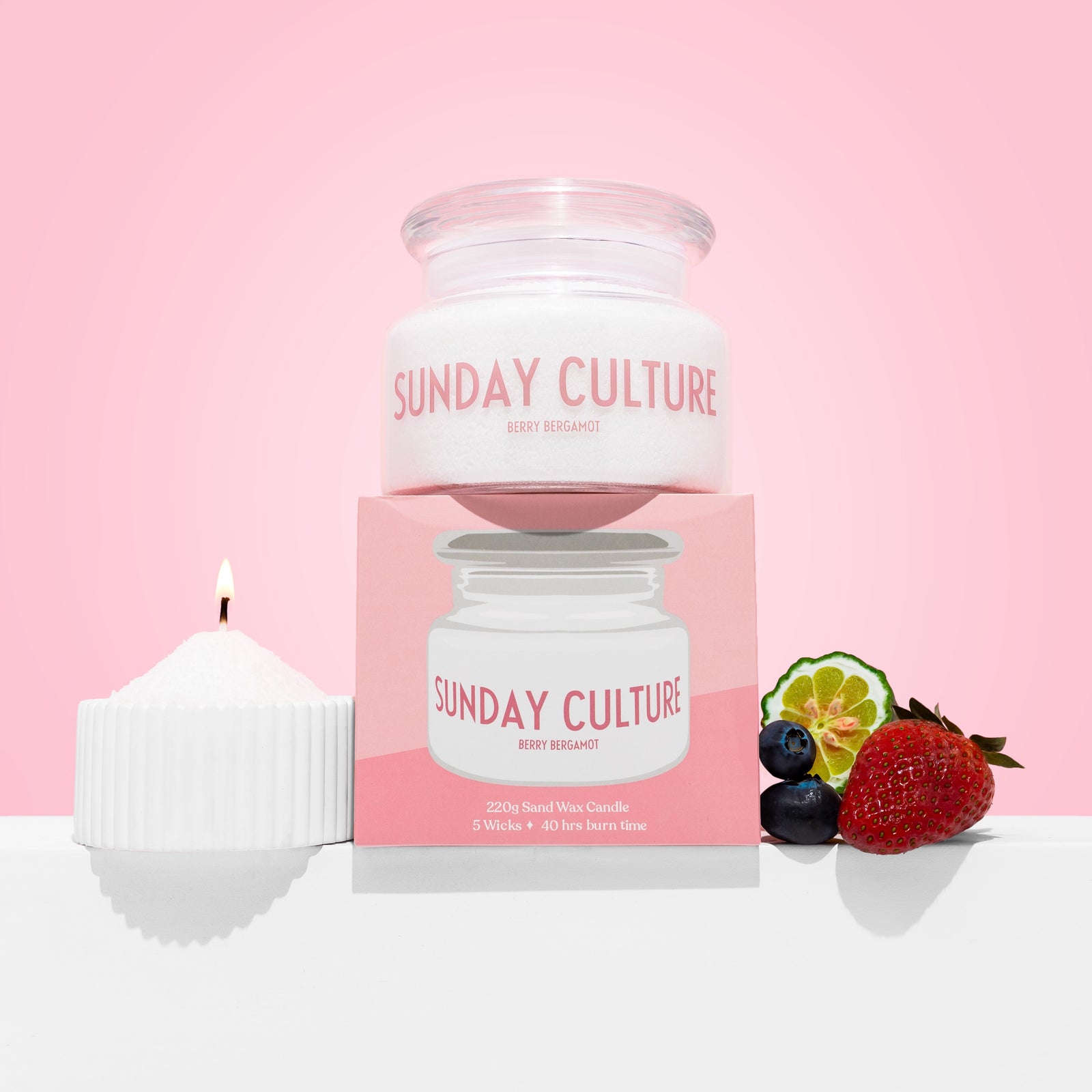Sunday Culture Berry Bergamot Sand Wax Candle