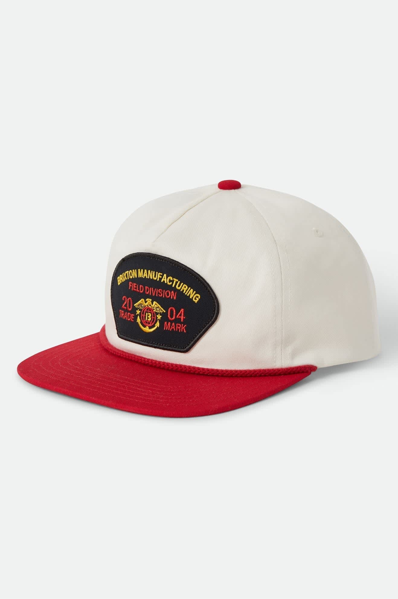 Brixton Division Snapback Off White/Red
