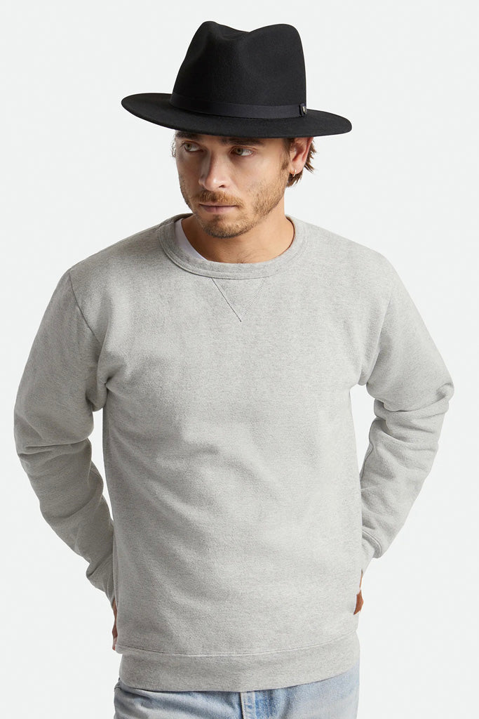 Brixton Messer Packable Fedora Black/Black