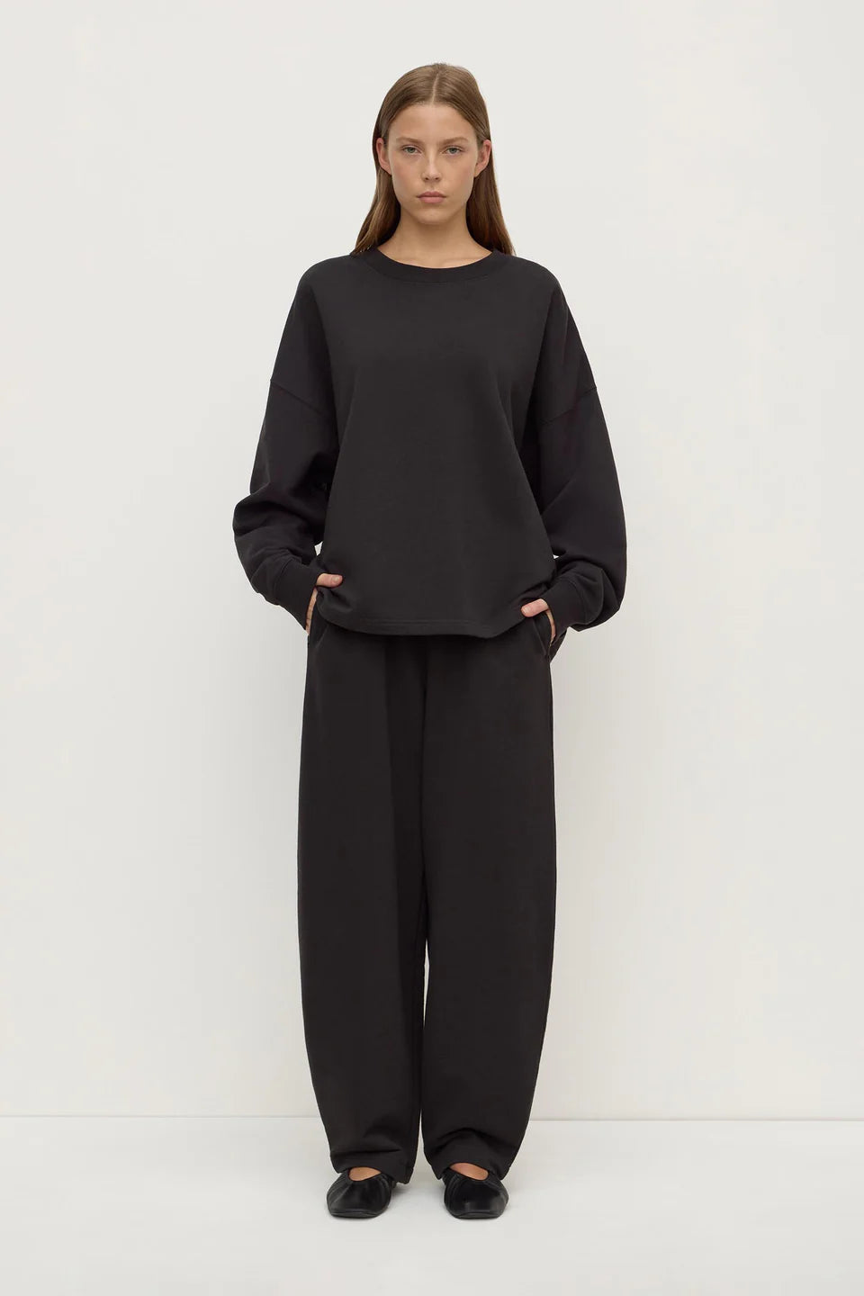 Assembly Brushed Cotton Lounge Sweater Black