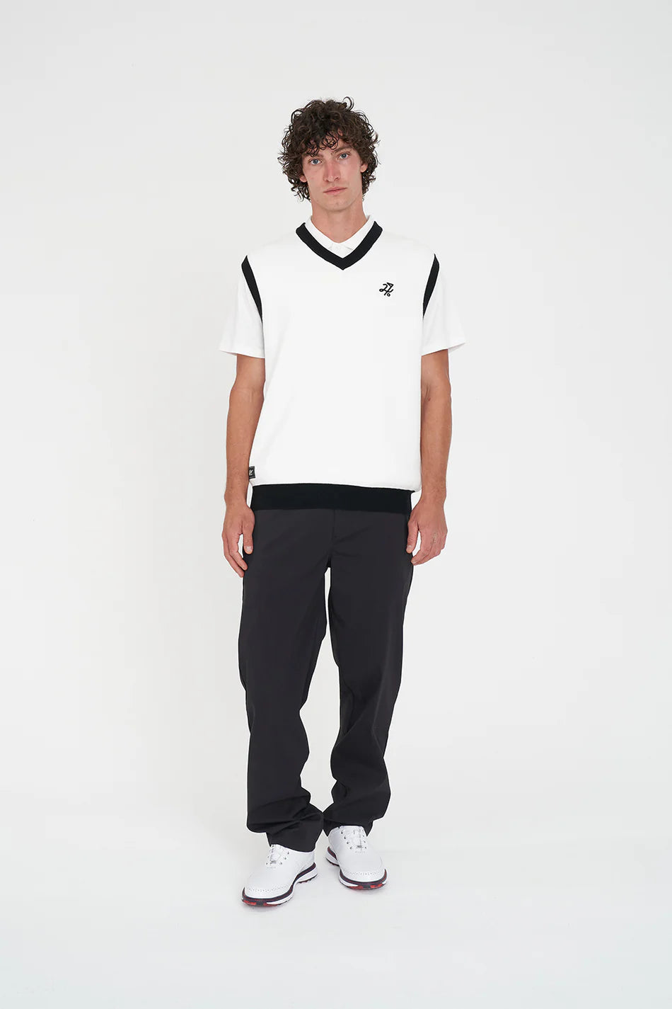 Huffer Bunker Knit Vest Chalk/Black