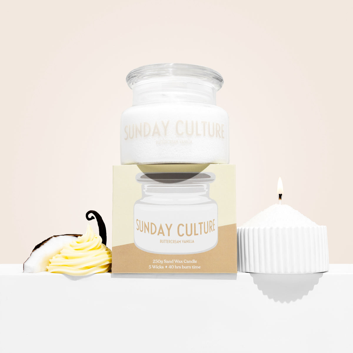 Sunday Culture Buttercream Vanilla Sand Wax Candle