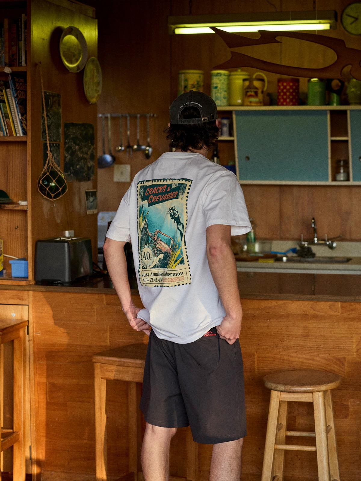 Just Another Fisherman Cracks &amp; Crevasses Sea Tee White