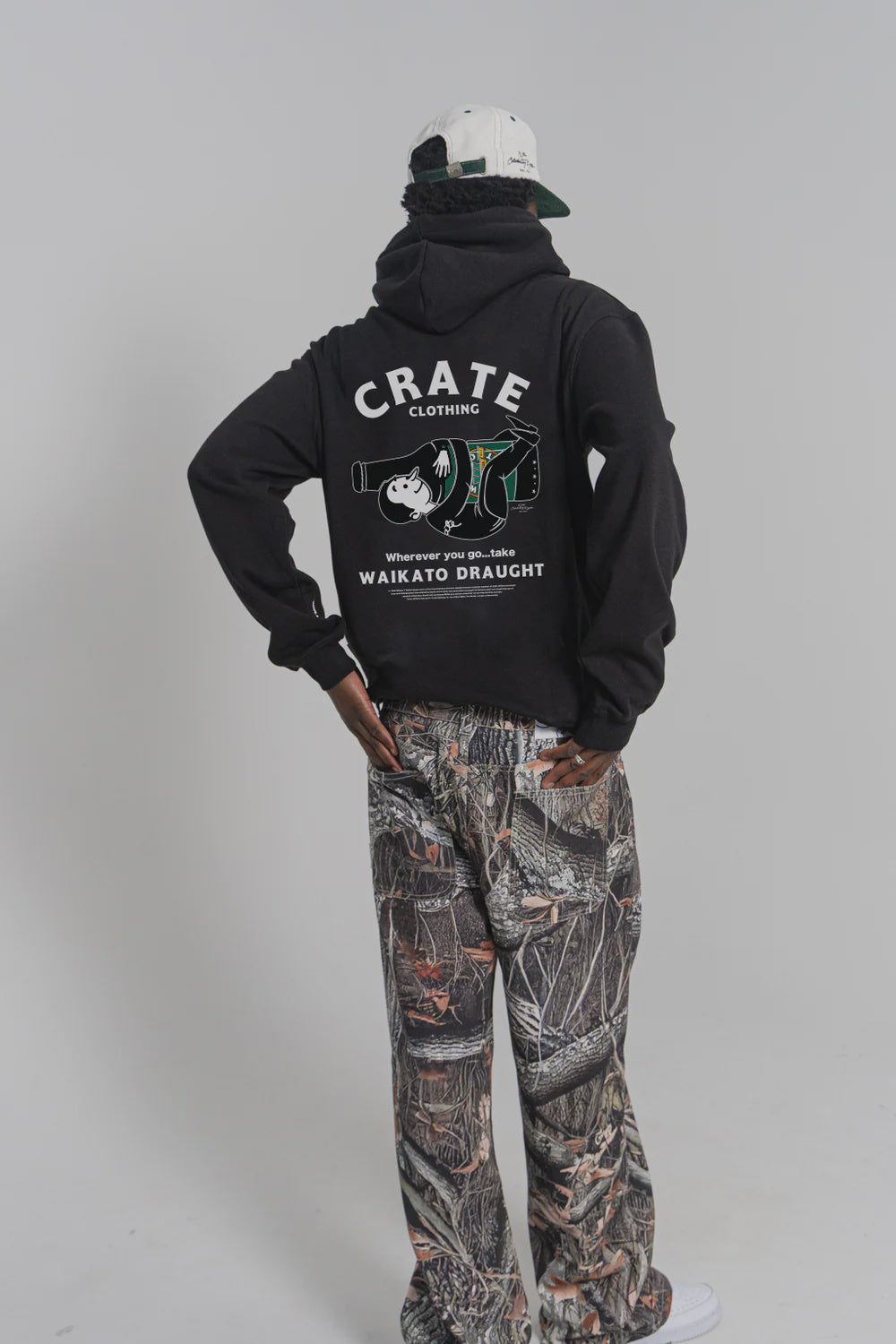 Crate X Willie the Waiter Beer Hug Hoodie Black