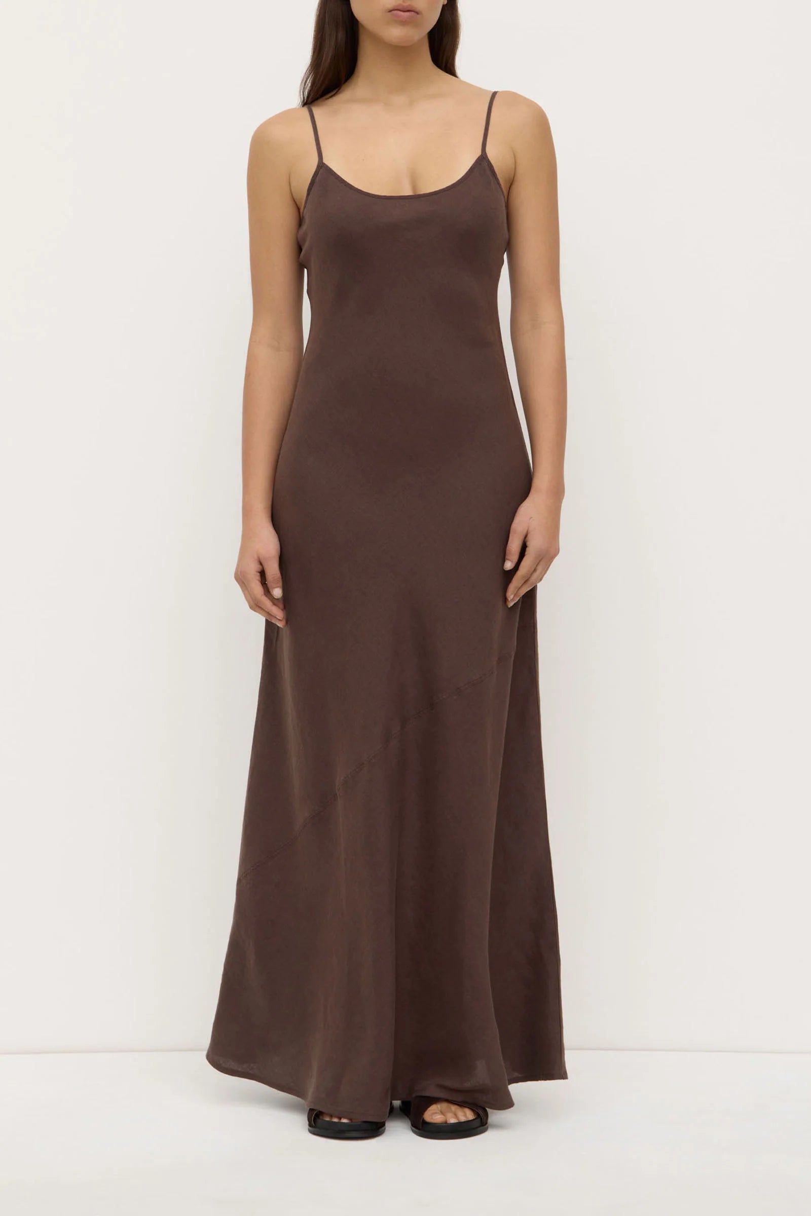 Assembly Colette Linen Slip Dress Ganache