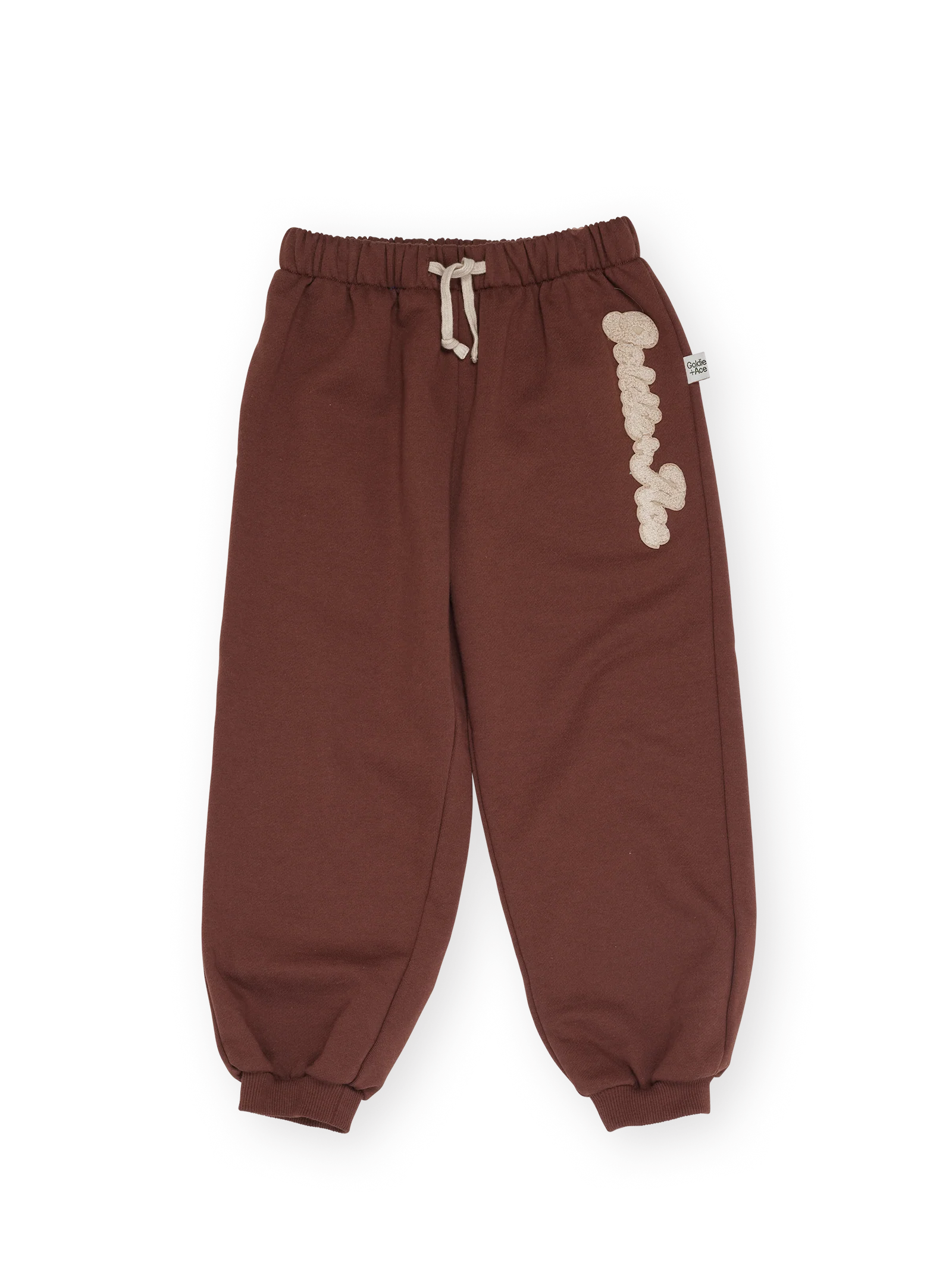 Goldie + Ace Comfy Embroidered Sweatpants Chestnut
