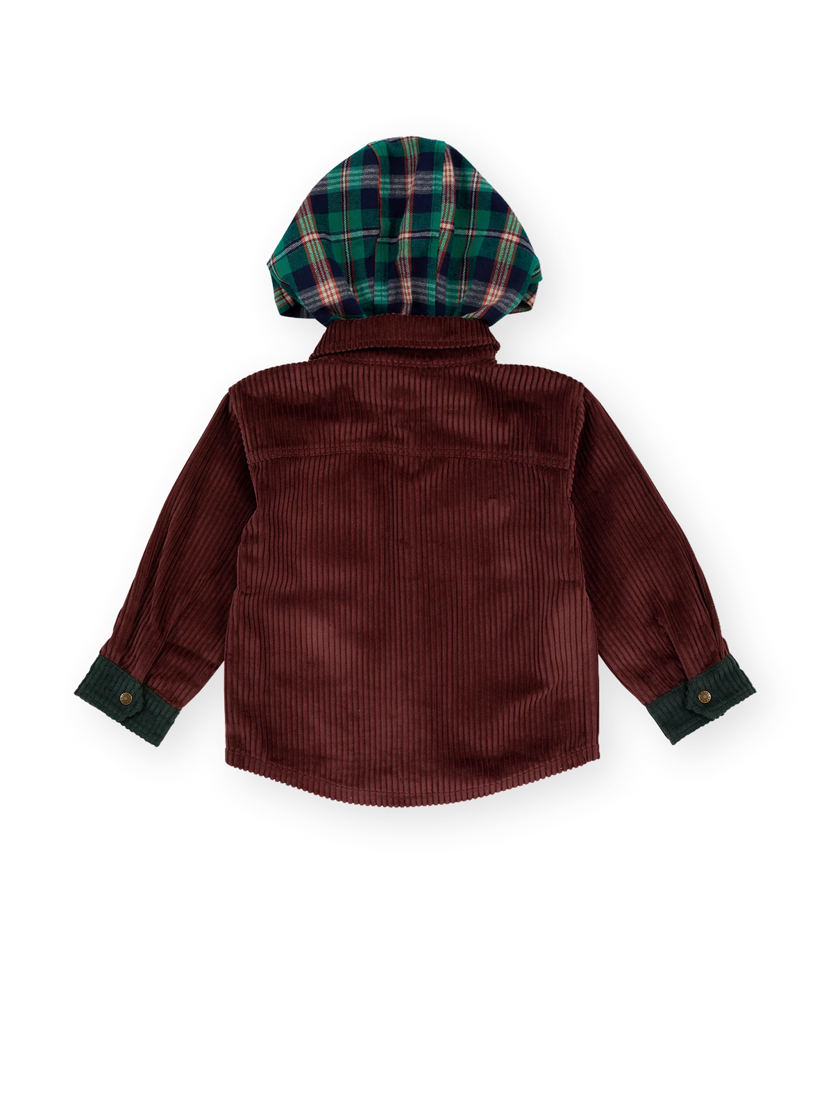 Goldie + Ace Corduroy Hooded Shirt Brown