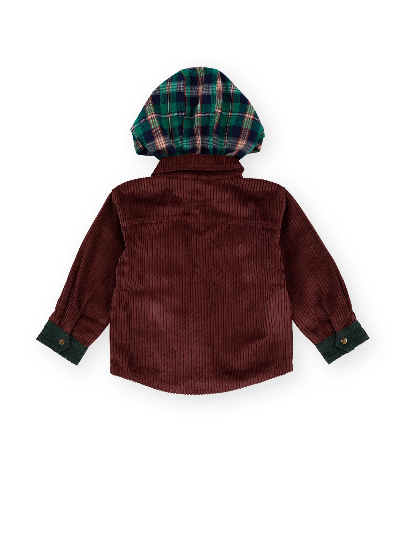 Goldie + Ace Corduroy Hooded Shirt Brown
