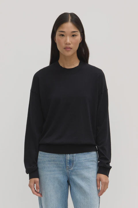Assembly Cotton Cashmere Lounge Sweater Black
