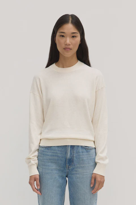 Assembly  Cotton Cashmere Lounge Sweater Cream