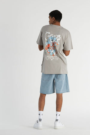 Crate Men's Koi Script T-Shirt - Grey